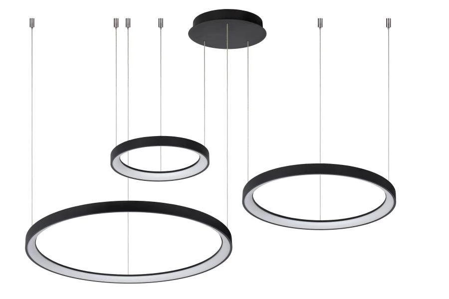 Lucide VIDAL - Hanglamp - Ø 78 cm - LED Dimb. - 1x120W 2700K - Zwart - uit